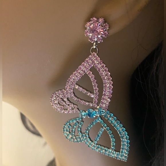 Natasha Rhinestone Butterfly Earrings - Picture 5 of 5